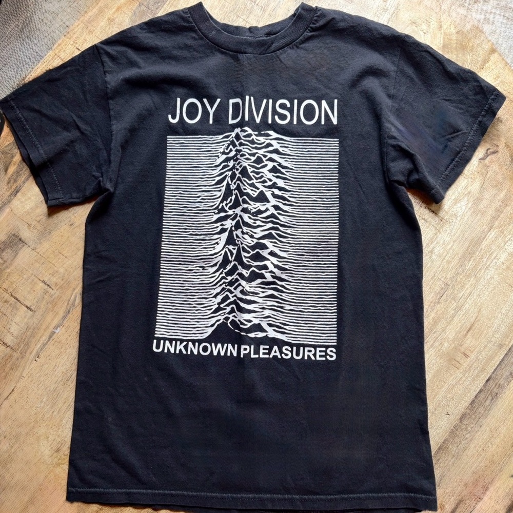 Vintage Joy Division Unknown Pleasures Black Graphic Short-Sleeve Tee Shirt
